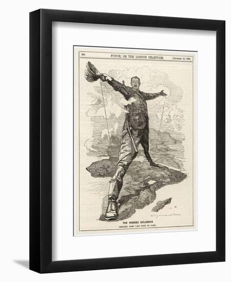 Cecil Rhodes Statesman Financier Imperialist. Caricatured as a Colossus Bestriding Africa-Linley Sambourne-Framed Photographic Print