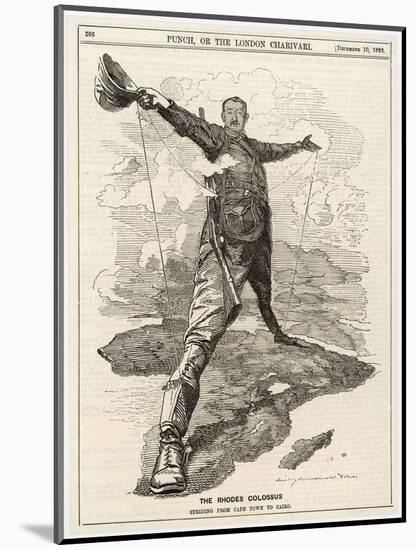 Cecil Rhodes Statesman Financier Imperialist. Caricatured as a Colossus Bestriding Africa-Linley Sambourne-Mounted Photographic Print