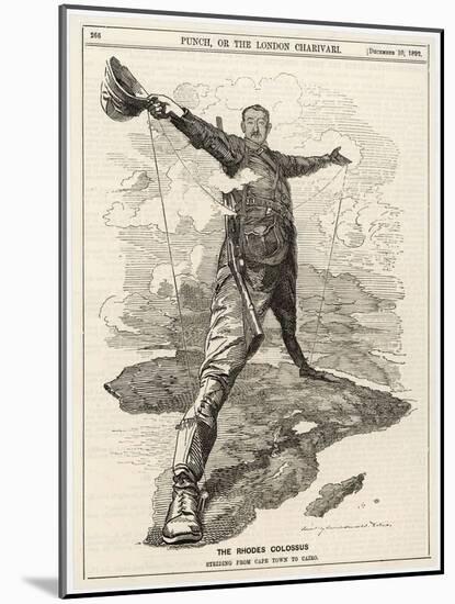 Cecil Rhodes Statesman Financier Imperialist. Caricatured as a Colossus Bestriding Africa-Linley Sambourne-Mounted Photographic Print