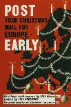 Post Your Christmas Mail for Europe Early-Cecil Walter Bacon-Framed Stretched Canvas