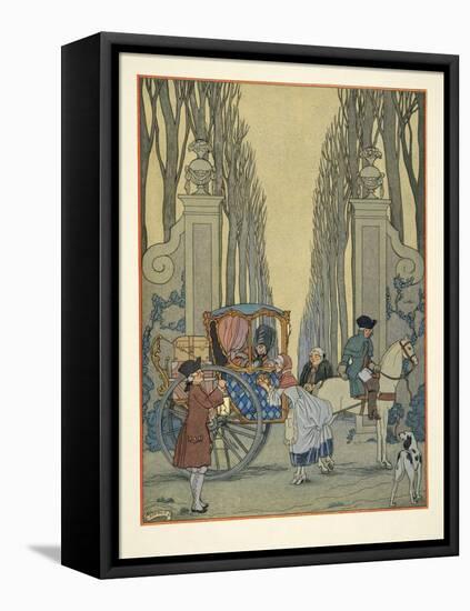 Cecile Fleeing to the Convent, Illustration from 'Les Liaisons Dangereuses' by Pierre Choderlos De-Georges Barbier-Framed Stretched Canvas