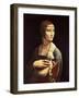 Cecilia Gallerani, Mistress of Ludovico Sforza, Portrait Known as Lady with the Ermine, c. 1490-Leonardo da Vinci-Framed Giclee Print