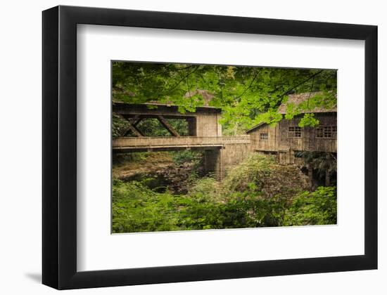 Cedar Mill and Covered Bridge-Don Schwartz-Framed Art Print