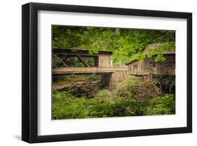 Cedar Mill and Covered Bridge-Don Schwartz-Framed Art Print