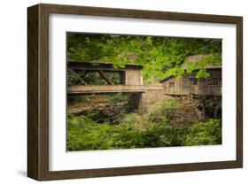 Cedar Mill and Covered Bridge-Don Schwartz-Framed Art Print