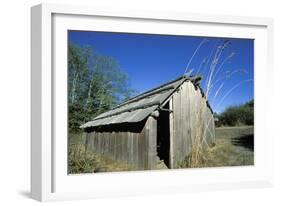 Cedar Plank Longhouse Used by the Chinook Indians, Washington-Angel Wynn-Framed Photographic Print