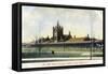 Cedar Rapids, Iowa - Panoramic Exterior View of Union Station-Lantern Press-Framed Stretched Canvas