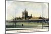 Cedar Rapids, Iowa - Panoramic Exterior View of Union Station-Lantern Press-Mounted Art Print