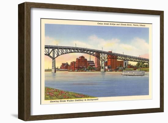 Cedar Street Bridge, Peoria, Illinois-null-Framed Art Print