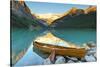 Cedar-Strip Canoe at Lake Louise, Banff National Park-Miles Ertman-Stretched Canvas