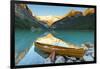 Cedar-Strip Canoe at Lake Louise, Banff National Park-Miles Ertman-Framed Photographic Print