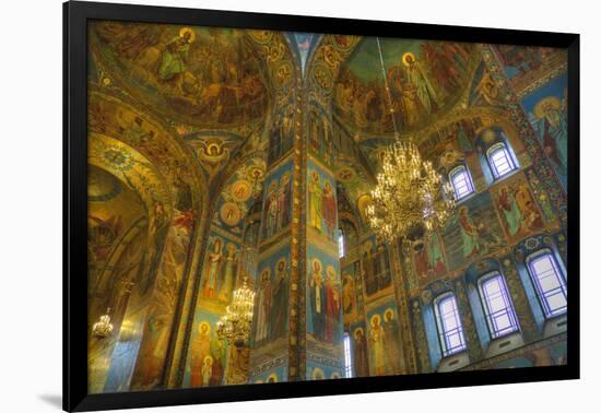 Ceiling and wall frescos, Church on Spilled Blood (Resurrection Church of Our Saviour), UNESCO Worl-Richard Maschmeyer-Framed Photographic Print