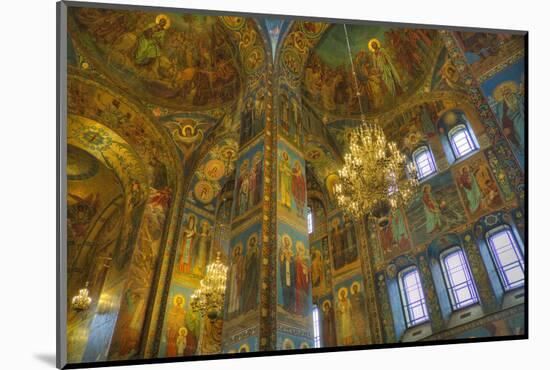 Ceiling and wall frescos, Church on Spilled Blood (Resurrection Church of Our Saviour), UNESCO Worl-Richard Maschmeyer-Mounted Photographic Print