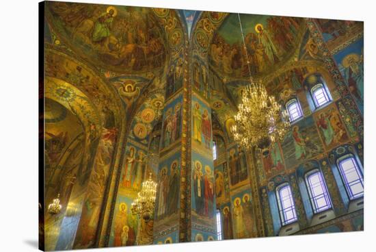 Ceiling and wall frescos, Church on Spilled Blood (Resurrection Church of Our Saviour), UNESCO Worl-Richard Maschmeyer-Stretched Canvas
