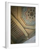 Ceiling Detail, House of the Grand Vizier, Palais De La Bahia, Marrakech, Morocco-Walter Bibikow-Framed Photographic Print