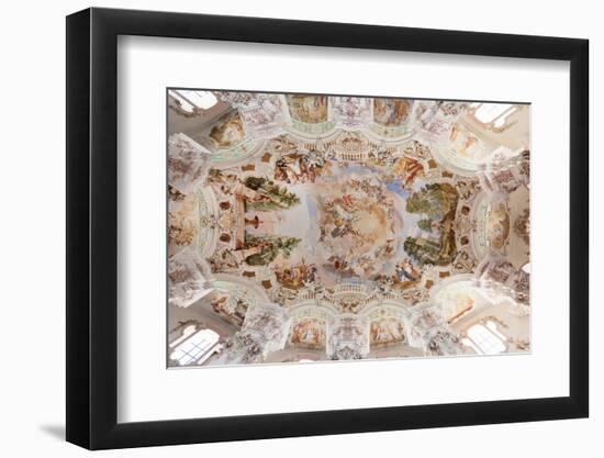 Ceiling frecso, St. Peter and Paul church, Steinhausen, Upper Swabian Baroque Route, Upper Swabia,-Markus Lange-Framed Photographic Print