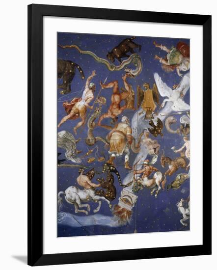 Ceiling from Sala del Mappamondo Fresco by G. De Vecchi and da Reggio-null-Framed Giclee Print