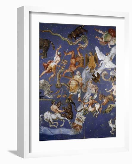 Ceiling from Sala del Mappamondo Fresco by G. De Vecchi and da Reggio-null-Framed Giclee Print