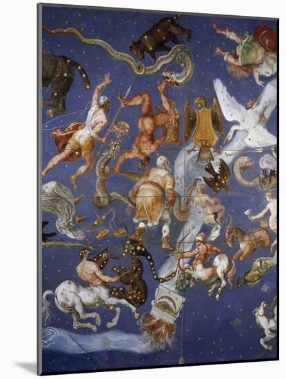 Ceiling from Sala del Mappamondo Fresco by G. De Vecchi and da Reggio-null-Mounted Giclee Print