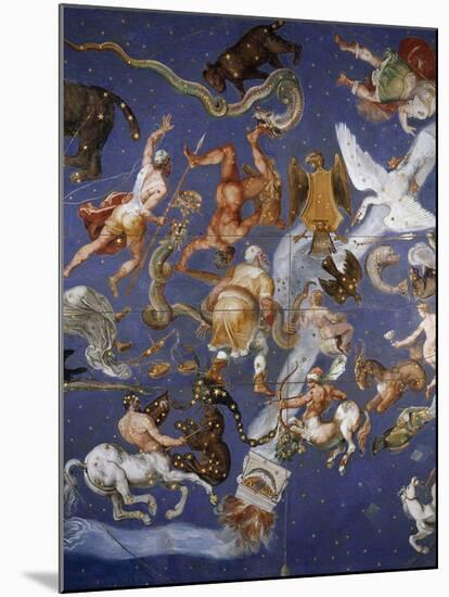 Ceiling from Sala del Mappamondo Fresco by G. De Vecchi and da Reggio-null-Mounted Giclee Print