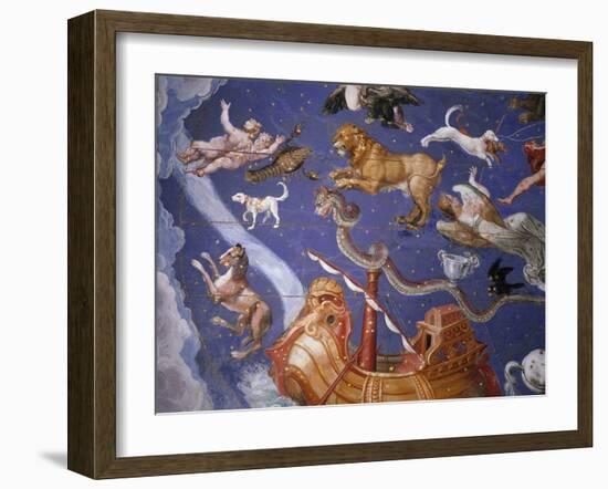 Ceiling from Sala del Mappamondo Fresco by G. De Vecchi and da Reggio-null-Framed Giclee Print