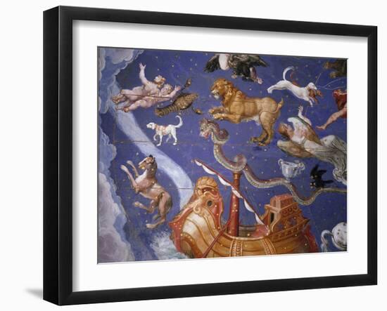 Ceiling from Sala del Mappamondo Fresco by G. De Vecchi and da Reggio-null-Framed Giclee Print