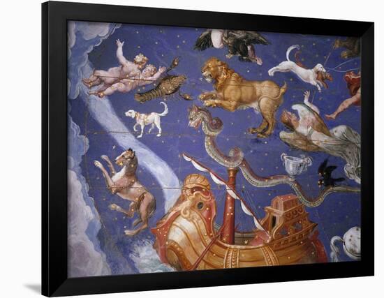 Ceiling from Sala del Mappamondo Fresco by G. De Vecchi and da Reggio-null-Framed Giclee Print