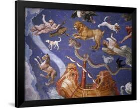 Ceiling from Sala del Mappamondo Fresco by G. De Vecchi and da Reggio-null-Framed Giclee Print