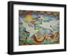 Ceiling Mural of Cranes and Catfish, Nankunshen Temple, Peimen, Taiwan-Steve Satushek-Framed Photographic Print