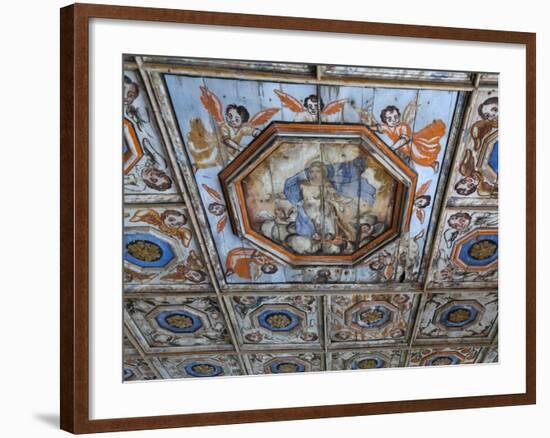 Ceiling of Gothic Church, Chapel of Our Lady of the Rocks, Beram, Istria, Croatia, Europe-Stuart Black-Framed Photographic Print