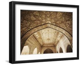 Ceiling of Khas Mahal in Agra Fort, Agra, Uttar Pradesh, India-Ian Trower-Framed Photographic Print