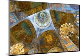 Ceiling of the Church on the Spilled Blood, UNESCO World Heritage Site, St. Petersburg, Russia, Eur-Miles Ertman-Mounted Photographic Print