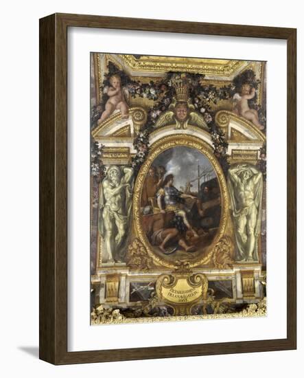 Ceiling of the Hall of Mirrors: Restoring Navigation-Charles Le Brun-Framed Giclee Print