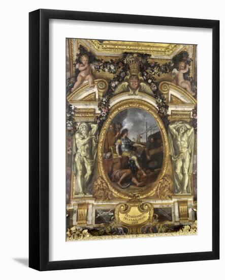 Ceiling of the Hall of Mirrors: Restoring Navigation-Charles Le Brun-Framed Giclee Print