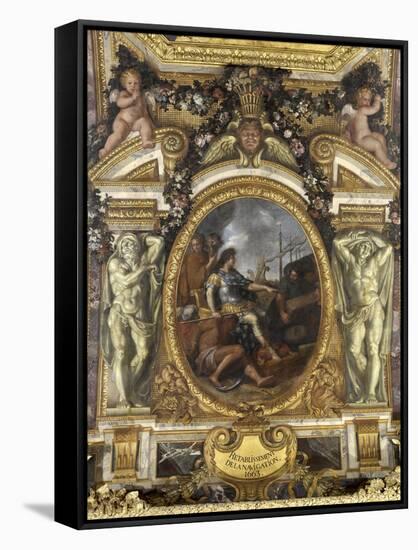 Ceiling of the Hall of Mirrors: Restoring Navigation-Charles Le Brun-Framed Stretched Canvas
