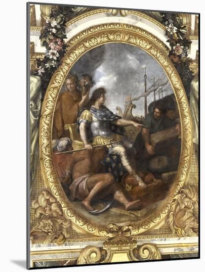 Ceiling of the Hall of Mirrors: Restoring Navigation-Charles Le Brun-Mounted Giclee Print