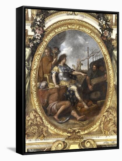 Ceiling of the Hall of Mirrors: Restoring Navigation-Charles Le Brun-Framed Stretched Canvas