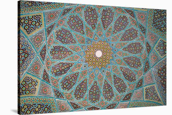 Ceiling of Tomb of Hafez, Iran's most famous poet, 1325-1389, Shiraz, Iran, Middle East-James Strachan-Stretched Canvas