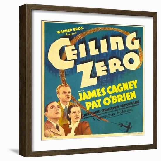 Ceiling Zero, Pat O'Brien, James Cagney, June Travis on Window Card, 1936-null-Framed Photo