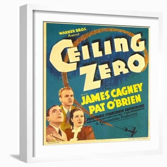 Ceiling Zero, Pat O'Brien, James Cagney, June Travis on Window Card, 1936-null-Framed Photo