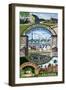 Celebrating 450 Years - St. Augustine, Florida - Montage Scenes-Lantern Press-Framed Art Print