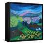 Celebrating Daffodils, 2023, (Acrylics on Gesso)-Lisa Graa Jensen-Framed Stretched Canvas