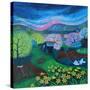 Celebrating Daffodils, 2023, (Acrylics on Gesso)-Lisa Graa Jensen-Stretched Canvas