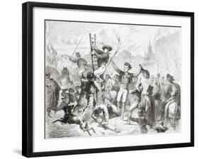 Celebrating Epiphany, of the Day of the Kings, Madrid, from 'L'Univers Illustré', Published 1866-null-Framed Giclee Print