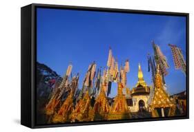 Celebrating Khao Pansaa at Pha That Luang Temple, Vientiane, Laos-Alain Evrard-Framed Stretched Canvas