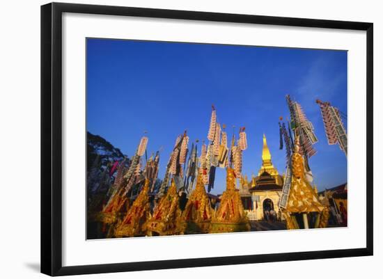 Celebrating Khao Pansaa at Pha That Luang Temple, Vientiane, Laos-Alain Evrard-Framed Photographic Print