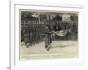 Celebrating the Anniversary of the Expulsion of the French from Madrid, Saluting the Colours-Frank Craig-Framed Giclee Print