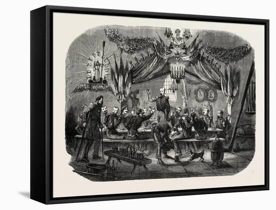 Celebrating the Feast of St. Barbara, Vincennes, 1855-null-Framed Stretched Canvas