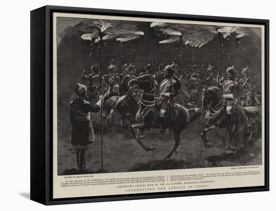 Celebrating the Jubilee in India-John Charlton-Framed Stretched Canvas