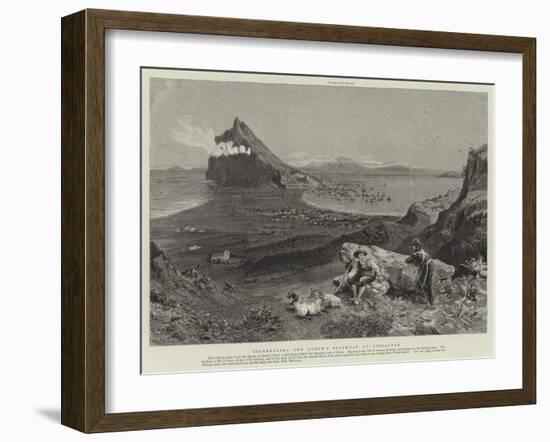 Celebrating the Queen's Birthday at Gibraltar-null-Framed Giclee Print